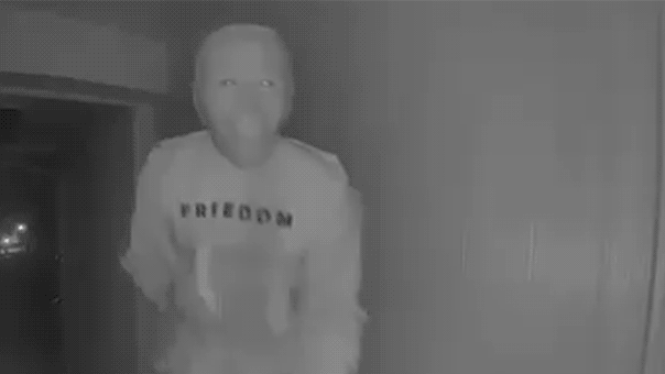 Joe biden mask banana doorbell video watauga texas